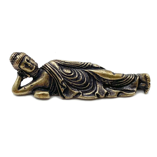 Solid Pure Brass Buddha Figurines – Guanyin & Sleeping Buddha Statues for Desk & Home Decor